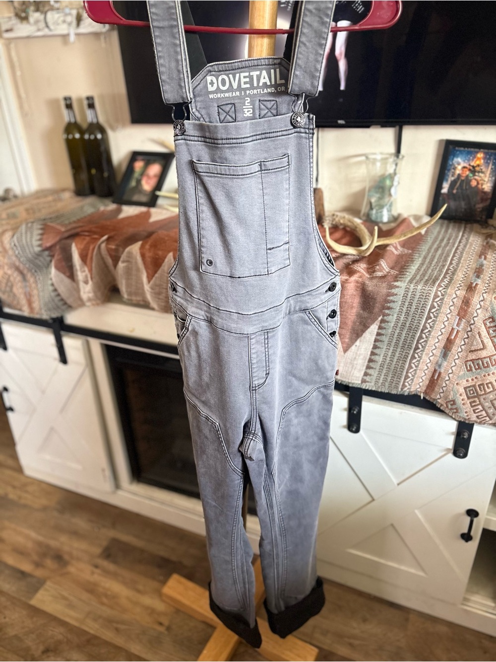 Dovetail Gray Women's Workwear Overalls Jumpsuit